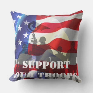 Unterstützt unsere Truppen Patriotische amerikanis Kissen