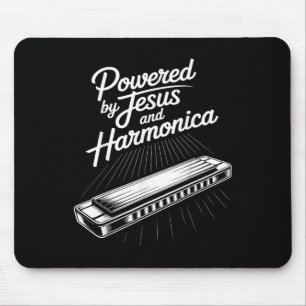 Unterstützt von Jesus und Harmonika Christliche Mu Mousepad