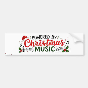 Unterstützt von Weihnachtsmusik Festliches Feierta Autoaufkleber