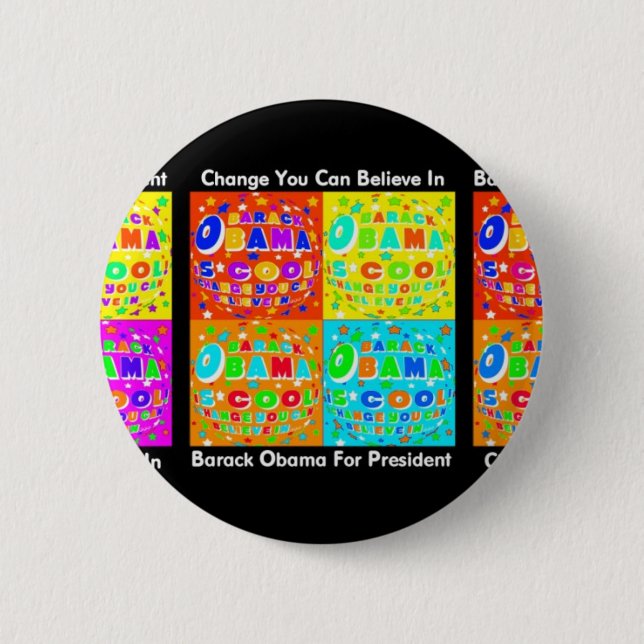 UNTERSTÜTZUNG BARACK OBAMA BUTTON (Vorderseite)