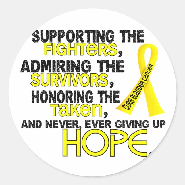 Unterstützung bei der Bewahrung von 3.2 Blasenkreb Runder Aufkleber (Vorderseite)