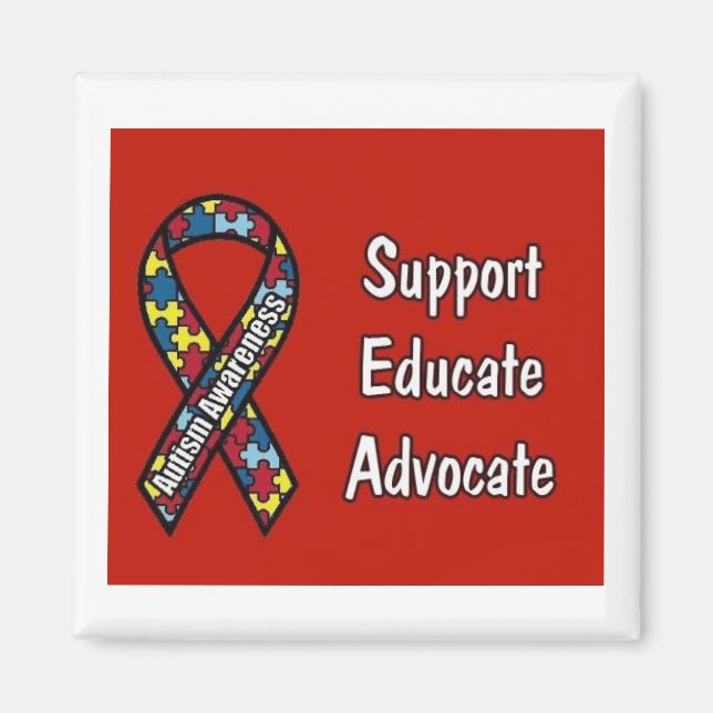 "Unterstützung, Bildung, Advocate" Magnet (Vorne)