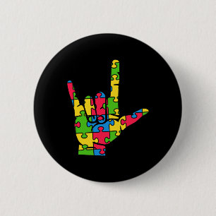 Unterstützung der Autismus-Liebe-Zeichensprache Button