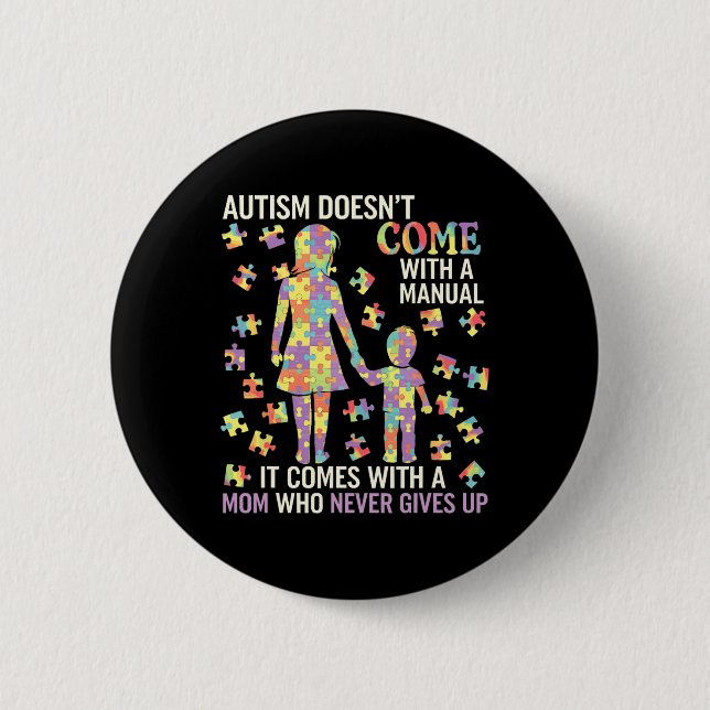 Unterstützung der Autismus-Mama für starke Mütter  Button (Vorderseite)