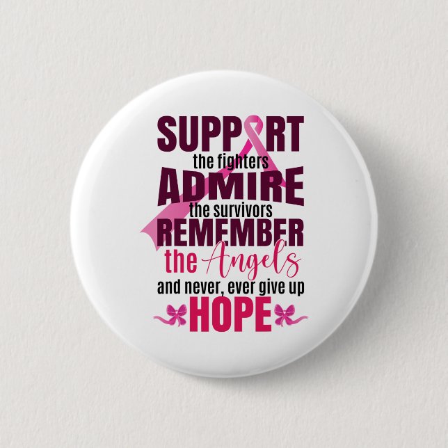 Unterstützung der Brustkrebsbekämpfung Brustkrebs  Button (Vorderseite)