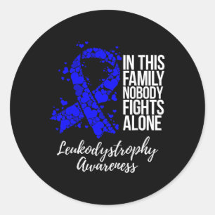 Unterstützung der Familie Blue Ribbon Leukodystrop Runder Aufkleber