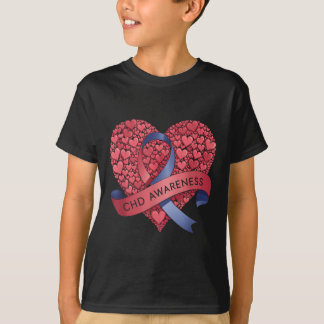 Unterstützung der Familie Chd Awareness Heart Ribb T-Shirt