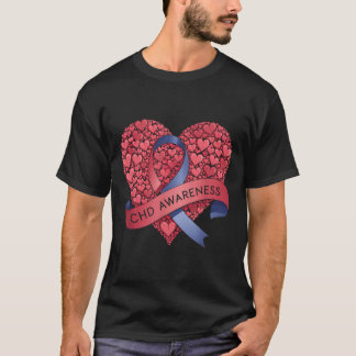 Unterstützung der Familie Chd Awareness Heart Ribb T-Shirt