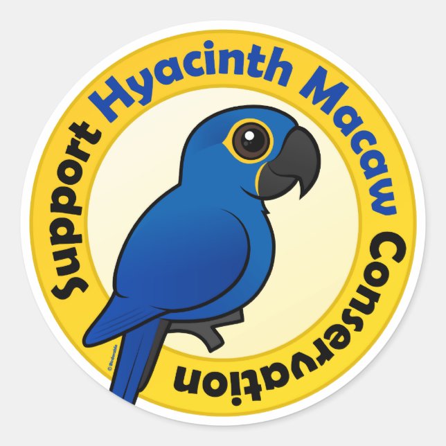 Unterstützung der Hyacinth Macaw-Erhaltung Runder Aufkleber (Vorderseite)