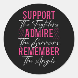 Unterstützung der Kämpfer für das Brustkrebs-Bewus Runder Aufkleber