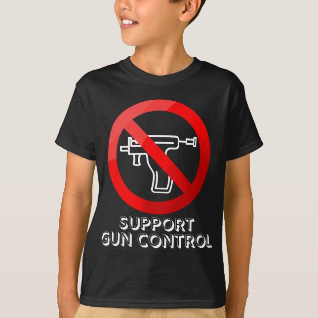 Unterstützung der Kontrolle von Gun gegen Piercing T-Shirt (Vorderseite)
