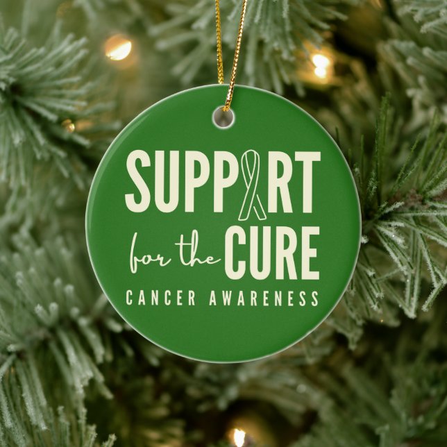Unterstützung der Krebsbewusstsein bei der Heilung Keramik Ornament (Baum)