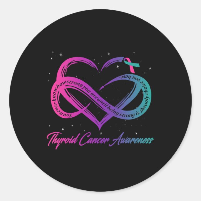 Unterstützung der Krebsüberlebensrate Schilddrüsen Runder Aufkleber (Vorderseite)