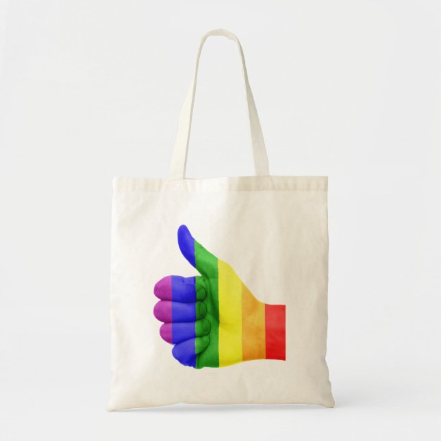 Unterstützung der LGBT Gay Lesbian Pride Rainbow T Tragetasche (Vorne)
