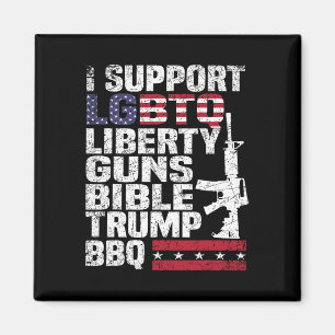 Unterstützung der LGBTQ Liberty Guns Bibel Trump G Magnet