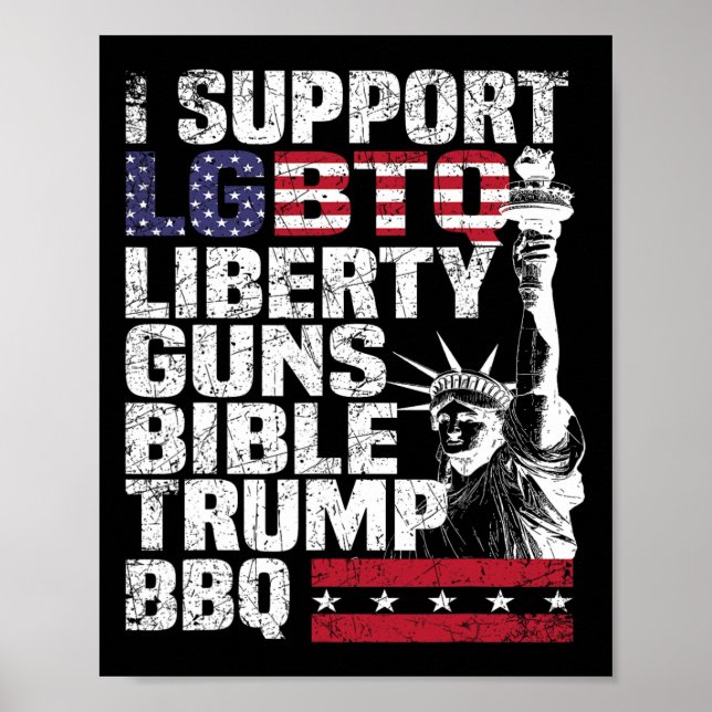 Unterstützung der Lgbtq Liberty Guns Bibel Trump G Poster (Vorne)