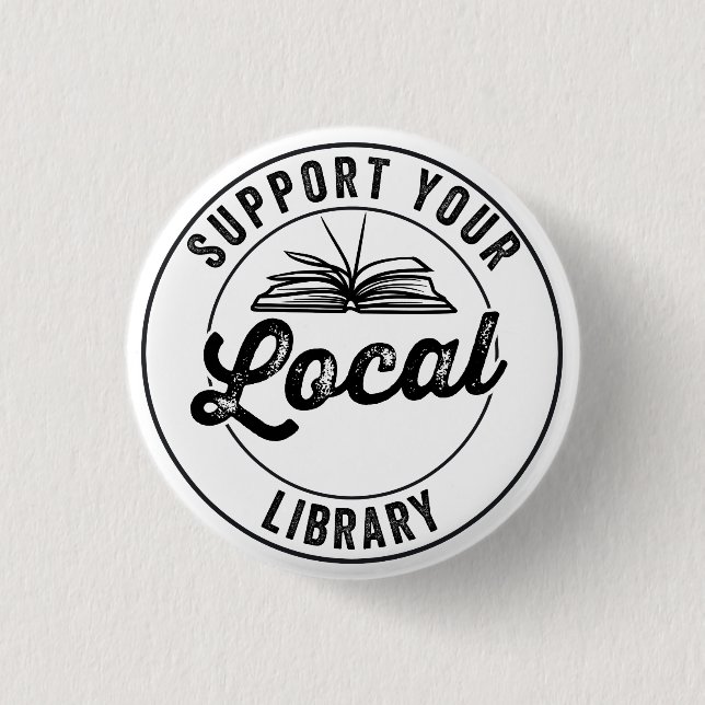 Unterstützung der lokalen Bibliothek Button (Vorderseite)
