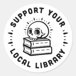 Unterstützung der lokalen Bibliothek Runder Aufkleber