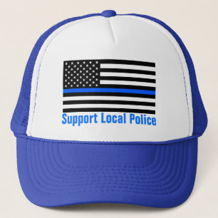 Unterstützung der lokalen Polizei Thin Blue Line Truckerkappe