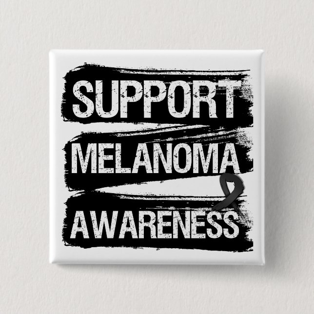Unterstützung der Melanoma Awareness Grunge Button (Vorderseite)