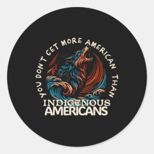 Unterstützung der Native Americans Runder Aufkleber