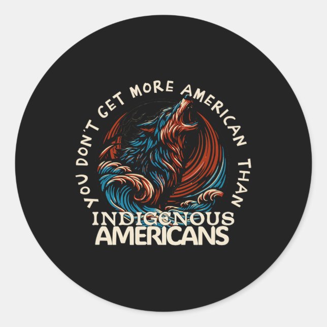 Unterstützung der Native Americans  Runder Aufkleber (Vorderseite)