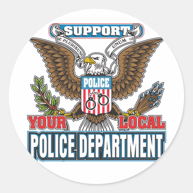 Unterstützung der örtlichen Polizei Runder Aufkleber (Vorderseite)