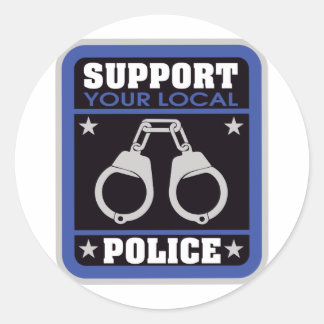 Unterstützung der örtlichen Polizei Runder Aufkleber