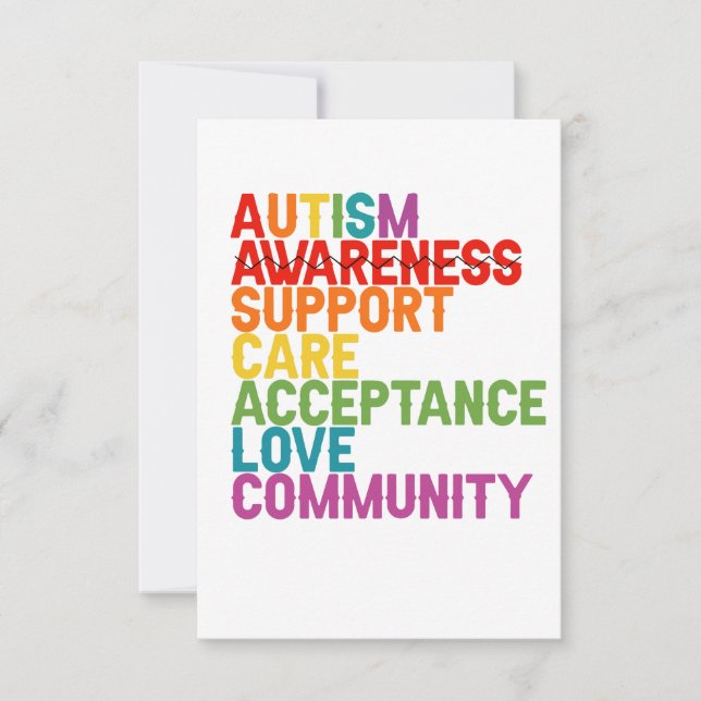 Unterstützung der Sensibilisierung für Autismus Pf Dankeskarte (Vorderseite)