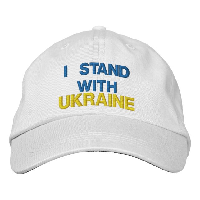 Unterstützung der Ukraine bestickte Baseballkappe (Vorderseite)