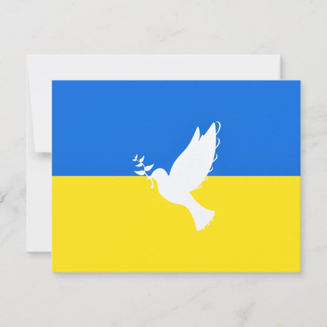 Unterstützung der Ukraine Card Friedenstaube ukrai RSVP Karte (Vorderseite)