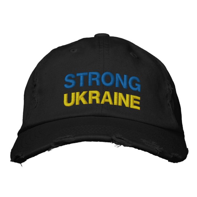 Unterstützung der Ukraine durch die bestickte Base Baseballkappe (Vorderseite)