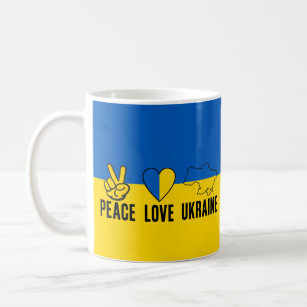 Unterstützung der Ukraine durch ukrainische Flagge Kaffeetasse