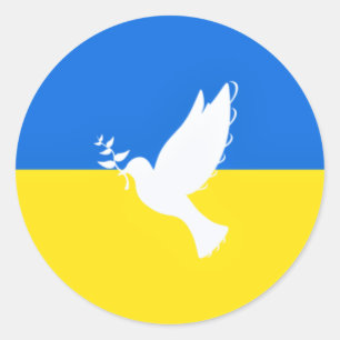 Unterstützung der Ukraine Flag Sticker Dove of Pea