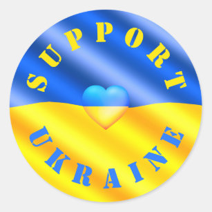 Unterstützung der Ukraine - Freiheit - Flagge der  Runder Aufkleber