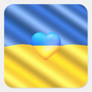 Unterstützung der Ukraine - Freiheit - Frieden - U Quadratischer Aufkleber