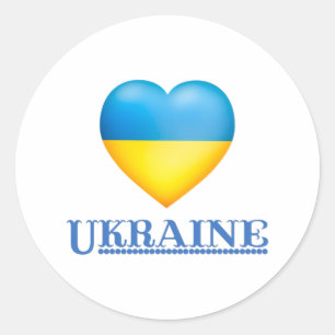 Unterstützung der Ukraine - Frieden und Liebe für Runder Aufkleber