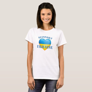 Unterstützung der Ukraine für Gelb und Blau T-Shirt