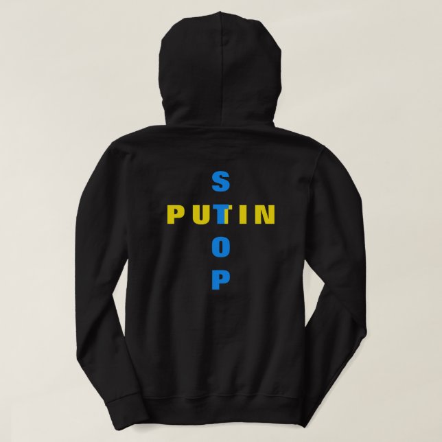 Unterstützung der Ukraine Hoodie Stoppt Putin ukra (Design Rückseite)