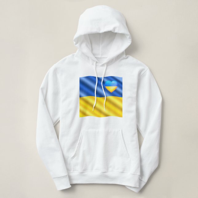Unterstützung der Ukraine Hoodie Ukrainisches Flag (Design vorne)