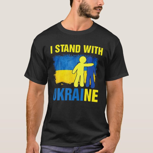 Unterstützung der Ukraine - ich stehe mit der Ukra T-Shirt (Vorderseite)