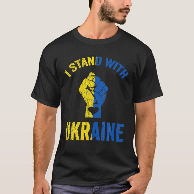 Unterstützung der Ukraine ich stehe mit der Ukrain T-Shirt (Vorderseite)