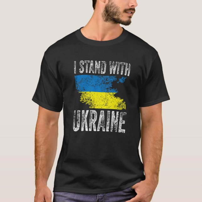 Unterstützung der Ukraine Ich stehe mit der Ukrain T-Shirt (Vorderseite)