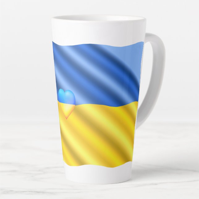 Unterstützung der Ukraine Latte Tasse ukrainische  (Rechte Ecke)