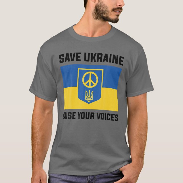 Unterstützung der Ukraine Rett Ukraine Ihre Stimme T-Shirt (Vorderseite)