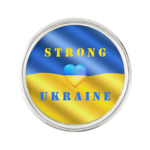 Unterstützung der Ukraine - Starke - Flagge - Frei Anstecknadel
