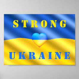 Unterstützung der Ukraine - Starke - Flagge - Frei Poster