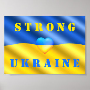 Unterstützung der Ukraine - Starke - Flagge - Frei Poster