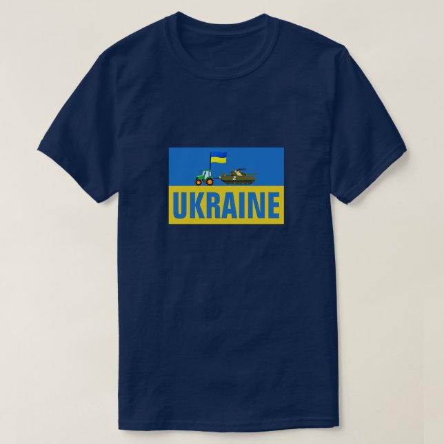 UNTERSTÜTZUNG DER UKRAINE TRACTOR TOWING RUSSISCHE T-Shirt (Design vorne)