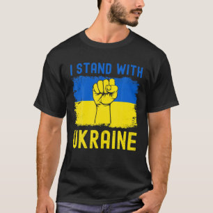 Unterstützung der ukrainischen Flagge Ich stehe mi T-Shirt